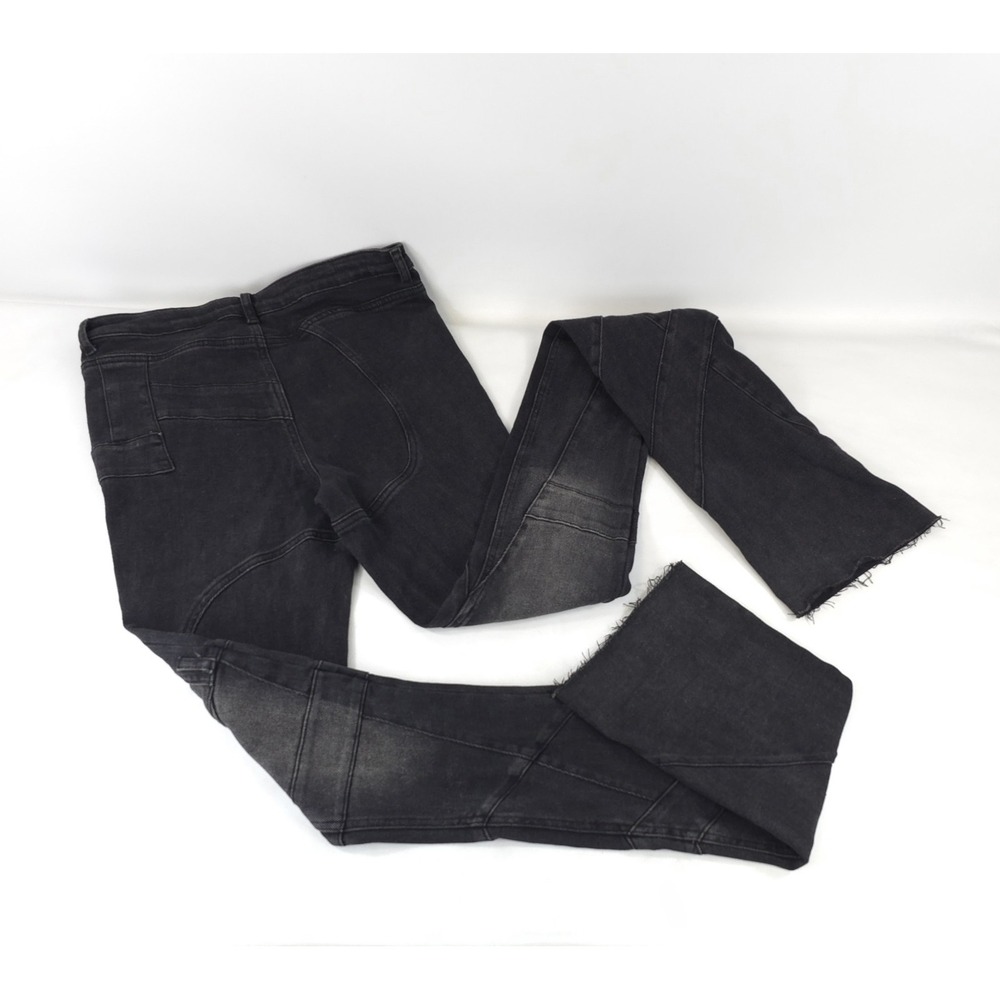 Rockstar Original Jeans XL Wynter Black Super Stacked Flare Cargo Pockets NWT - Picture 6 of 13